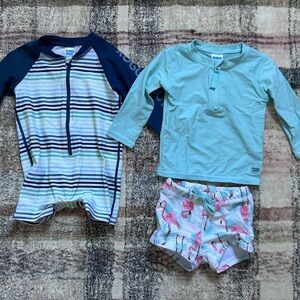 *Rugged Butts* Kids Swimwear Set - Navy and Mint